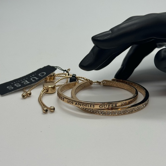 Guess Cuff Slider Bracelet Set of 2 in Gold - Picture 5 of 11